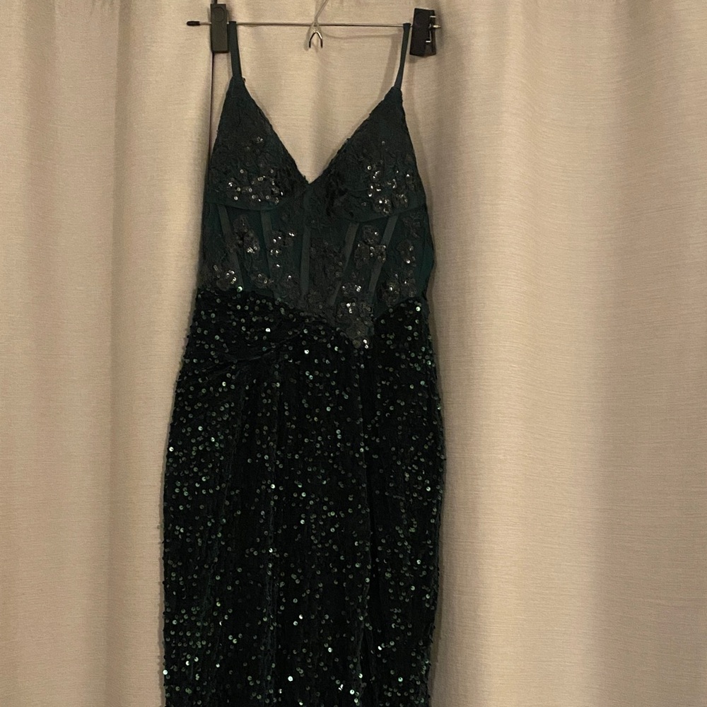 Windsor Dark Green Sequin Prom Dress